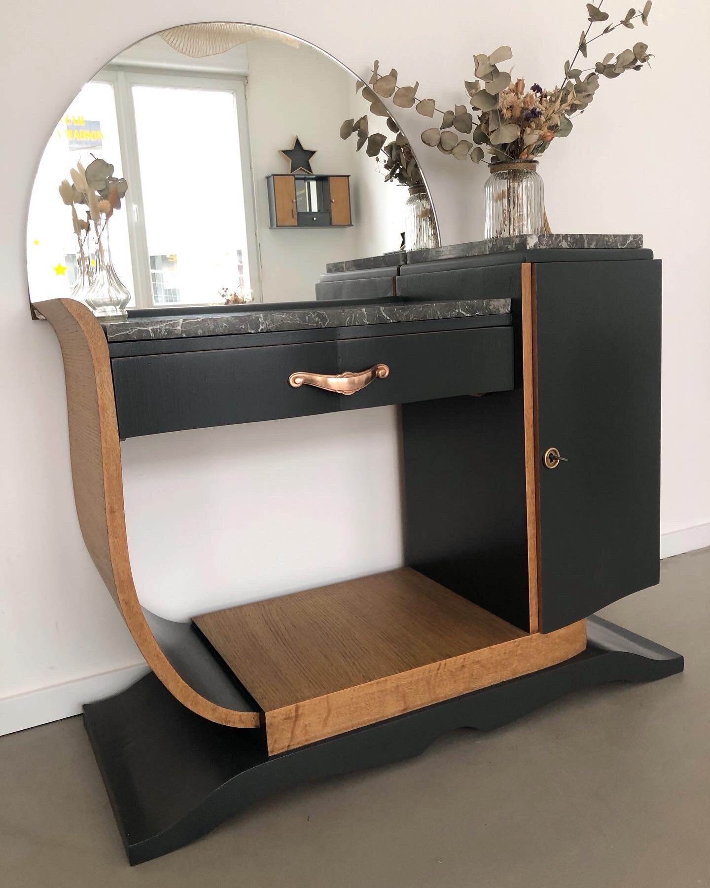 Coiffeuse art déco off black