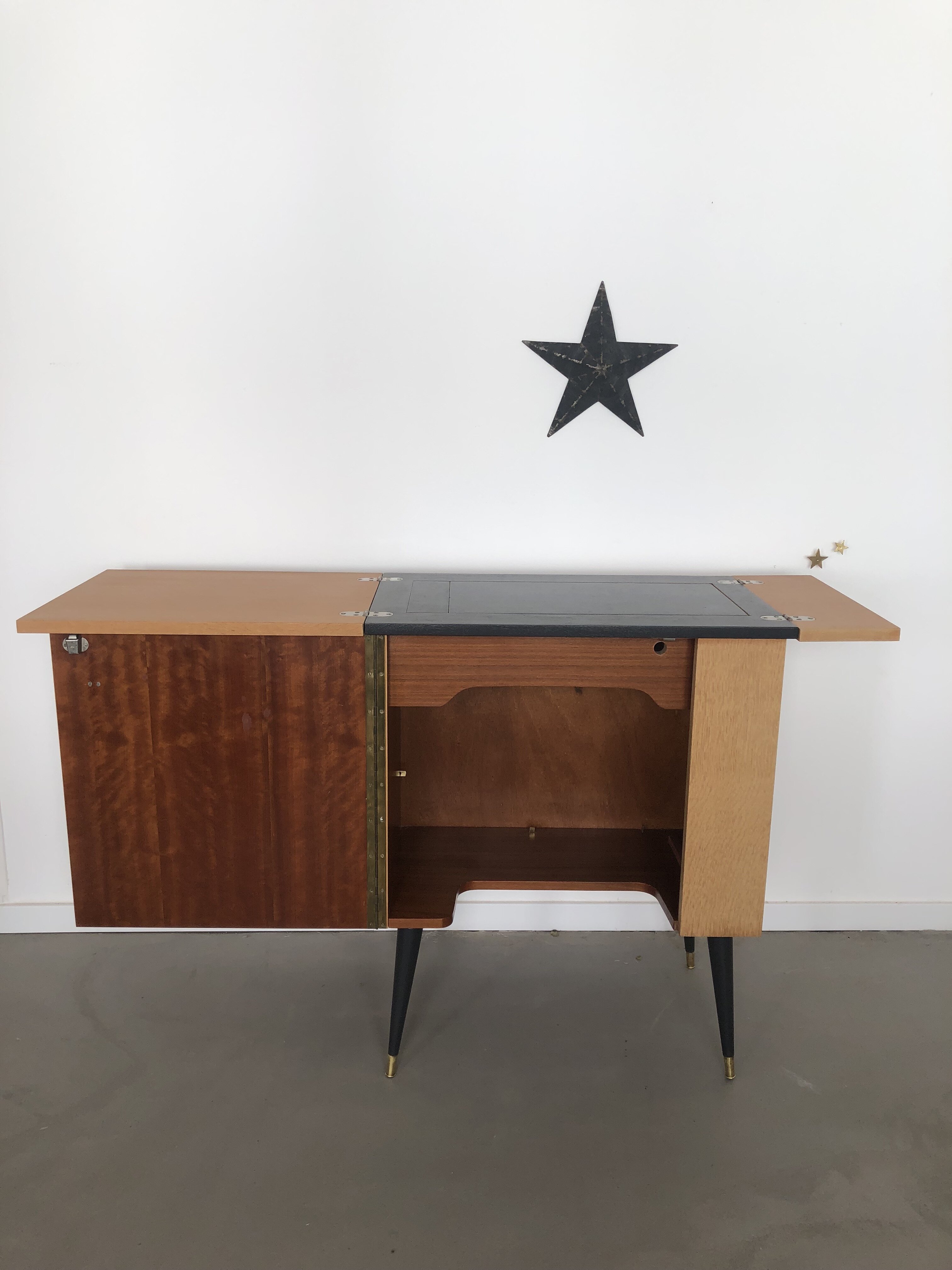 Meuble machine à coudre pieds compas 5