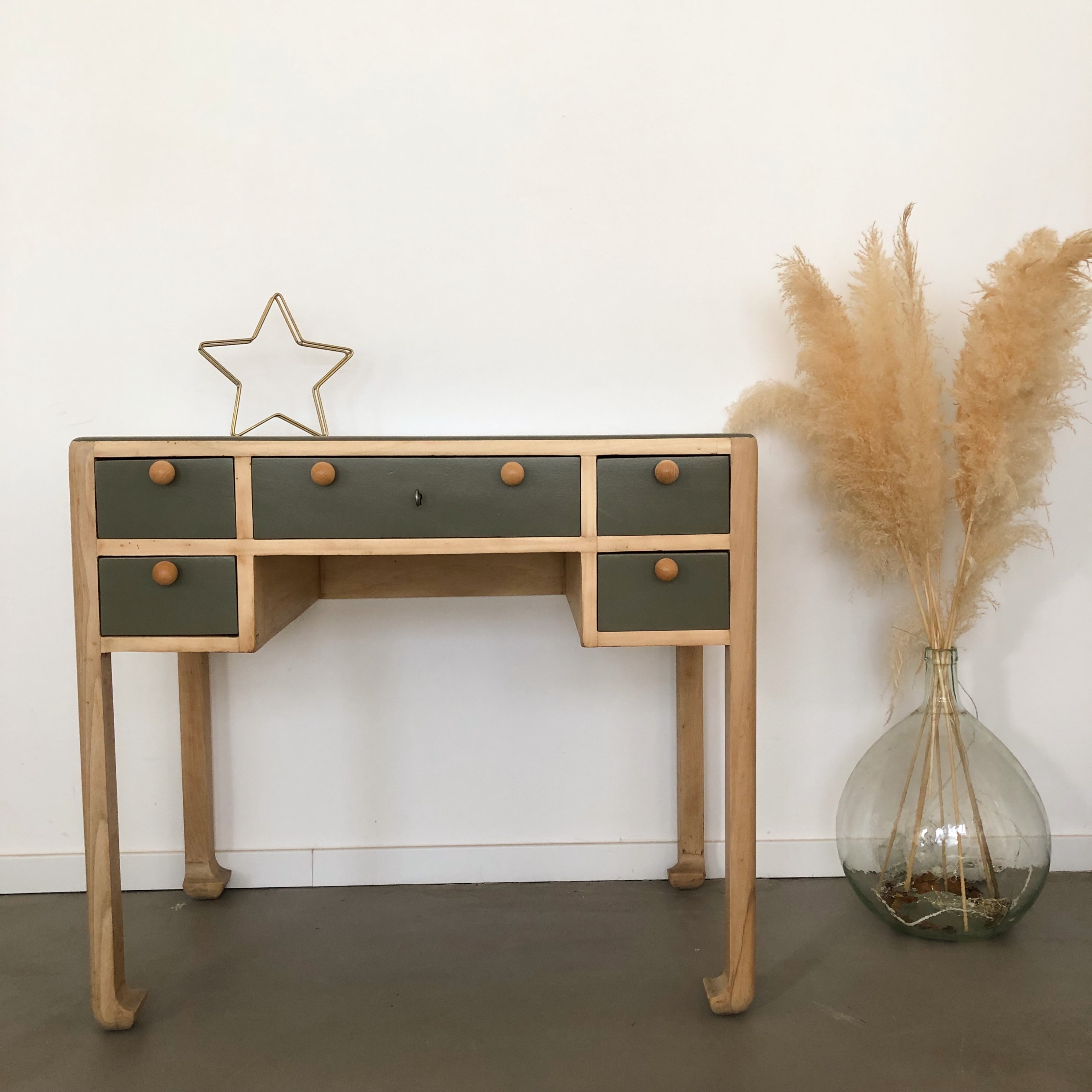 bureau pieds courbé art déco Alluvion de @ressource-peinture