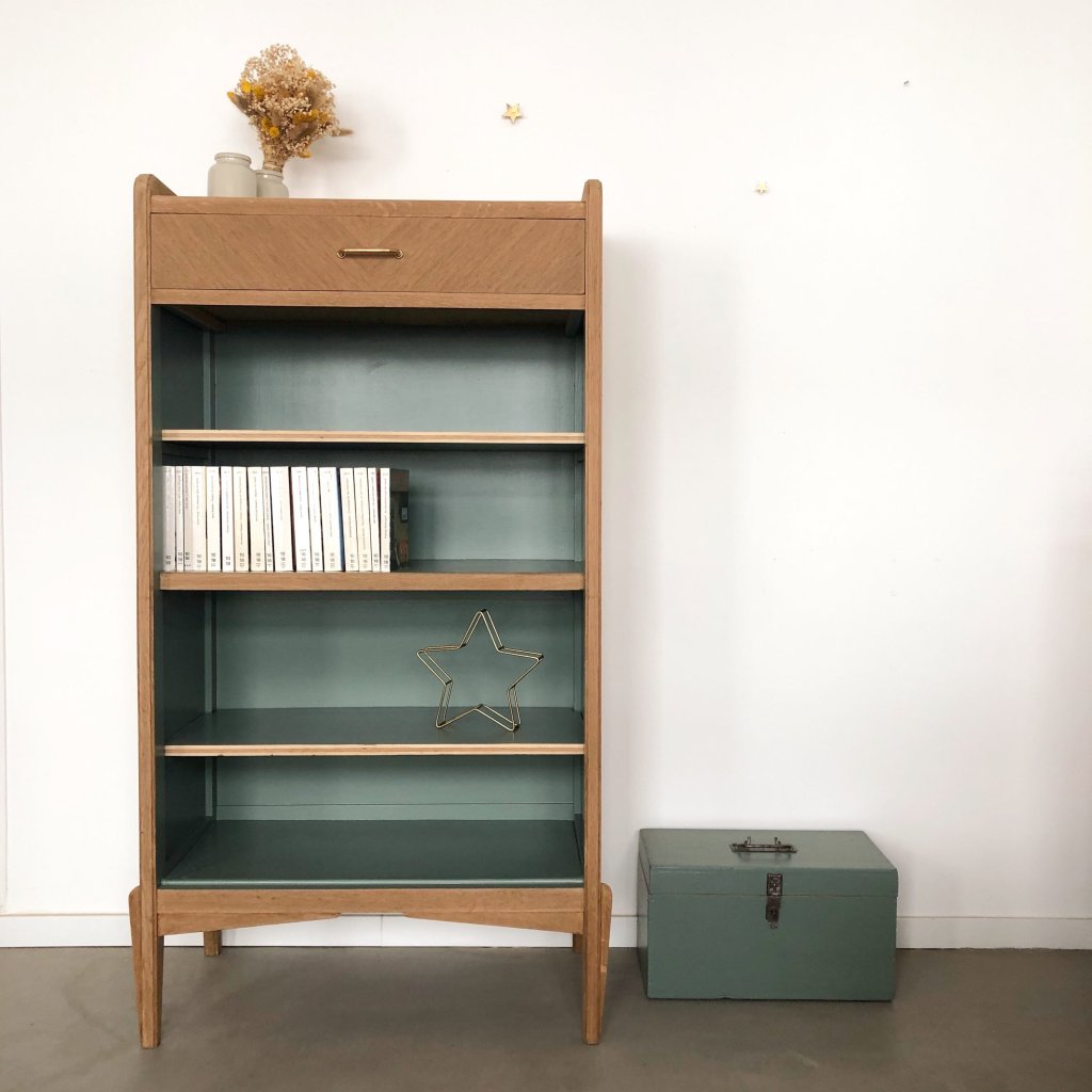 Bibliothèque green smoke en chêne 4