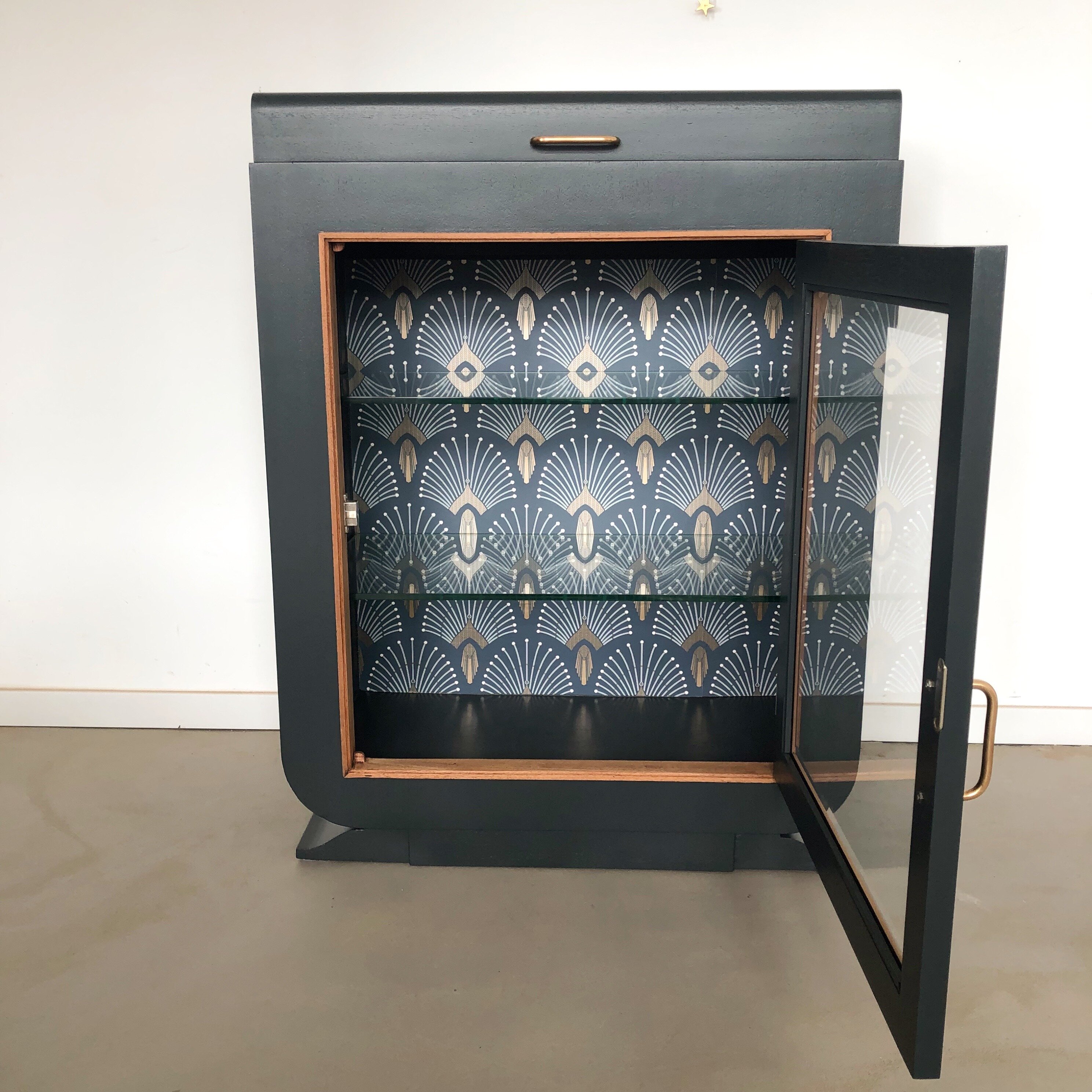 Meuble bar vitré art déco 2