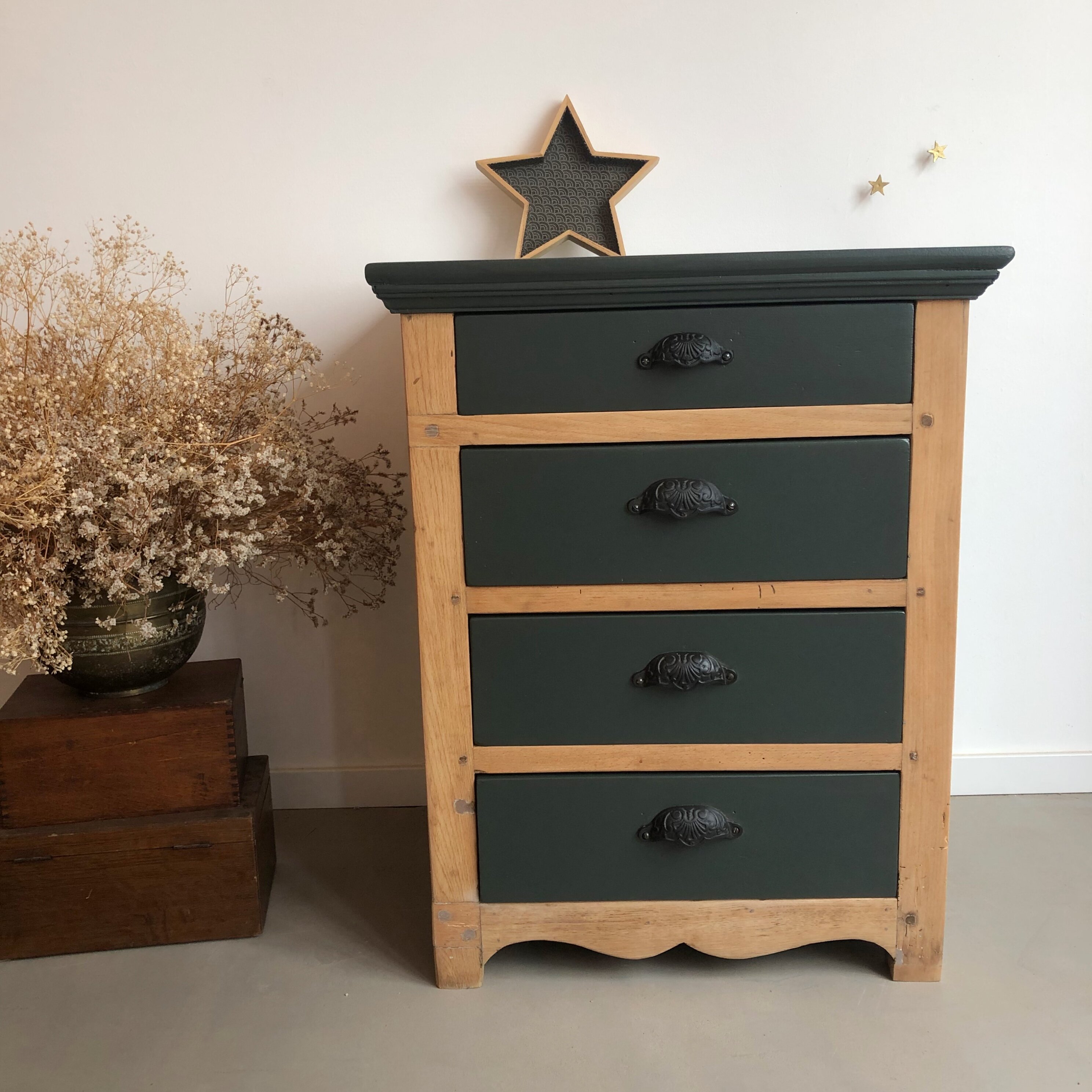 Chiffonnier 4 tiroirs obsidian green 1