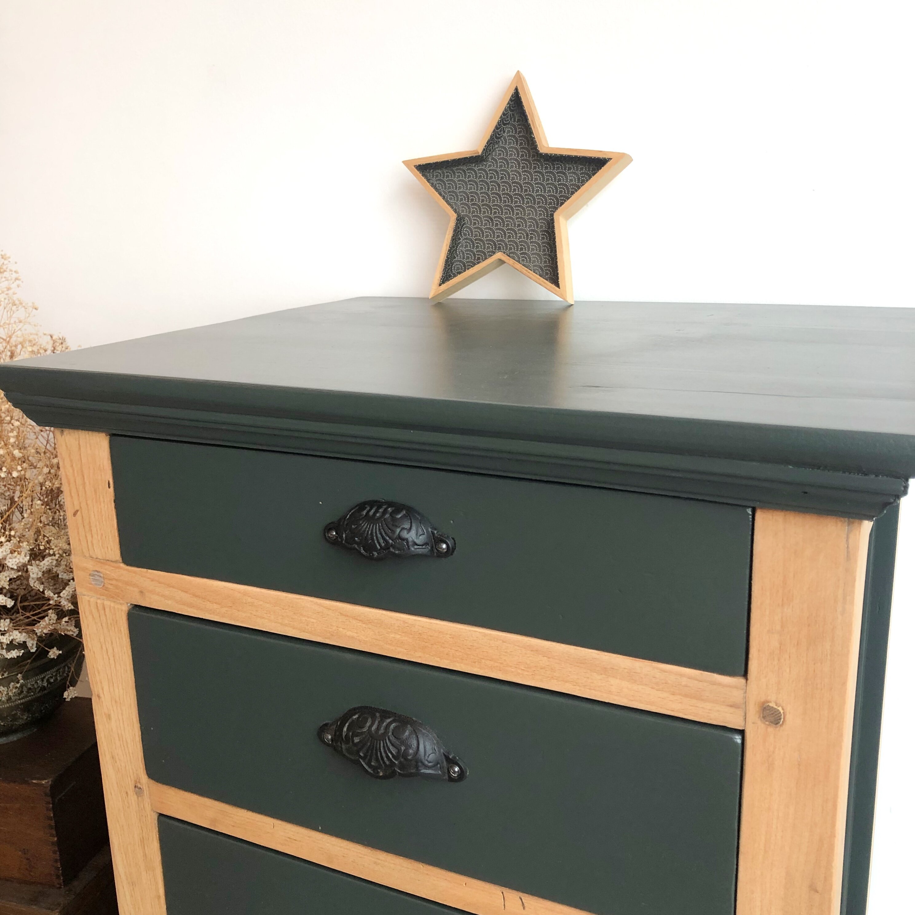 Chiffonnier 4 tiroirs obsidian green