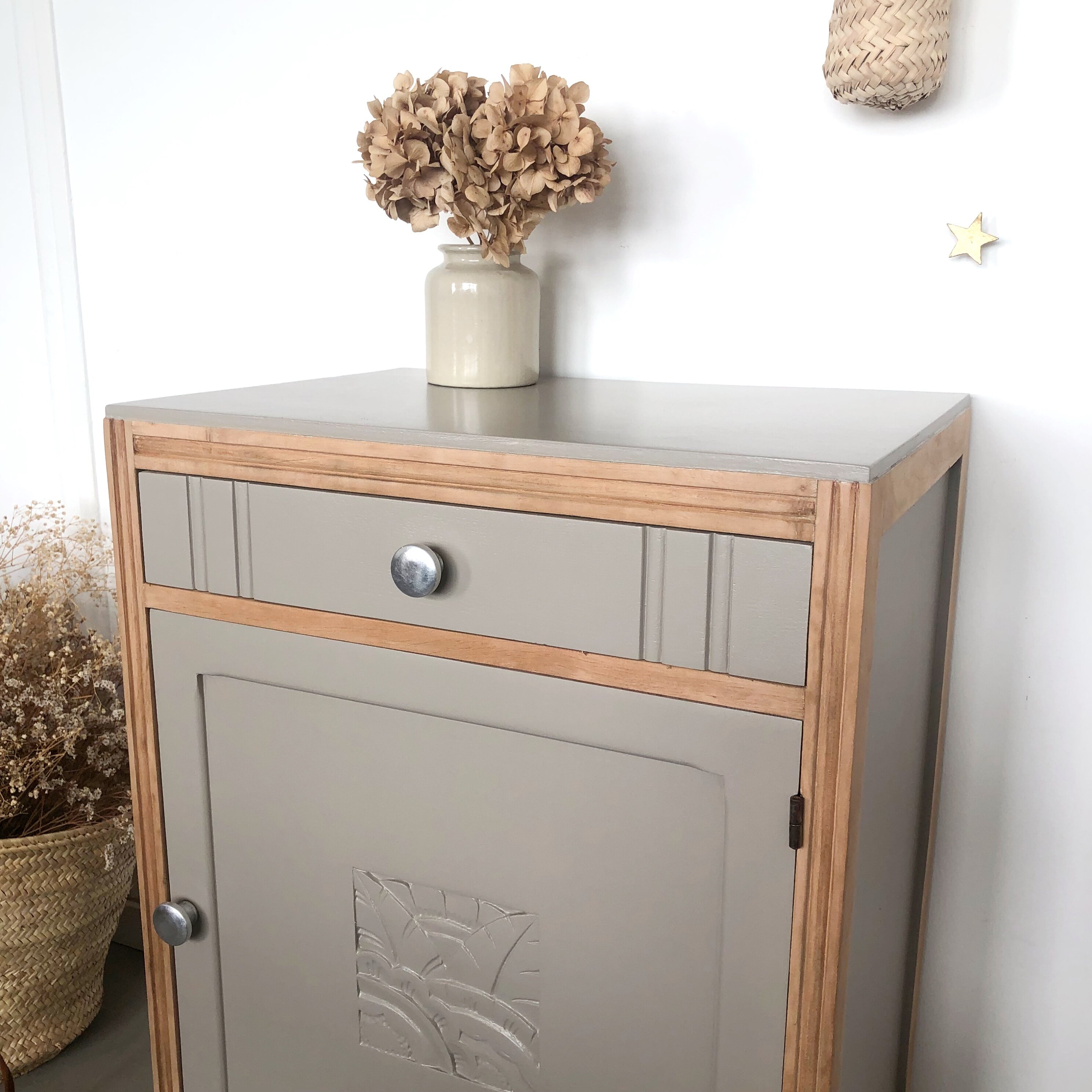 buffet une porte art déco taupe 5