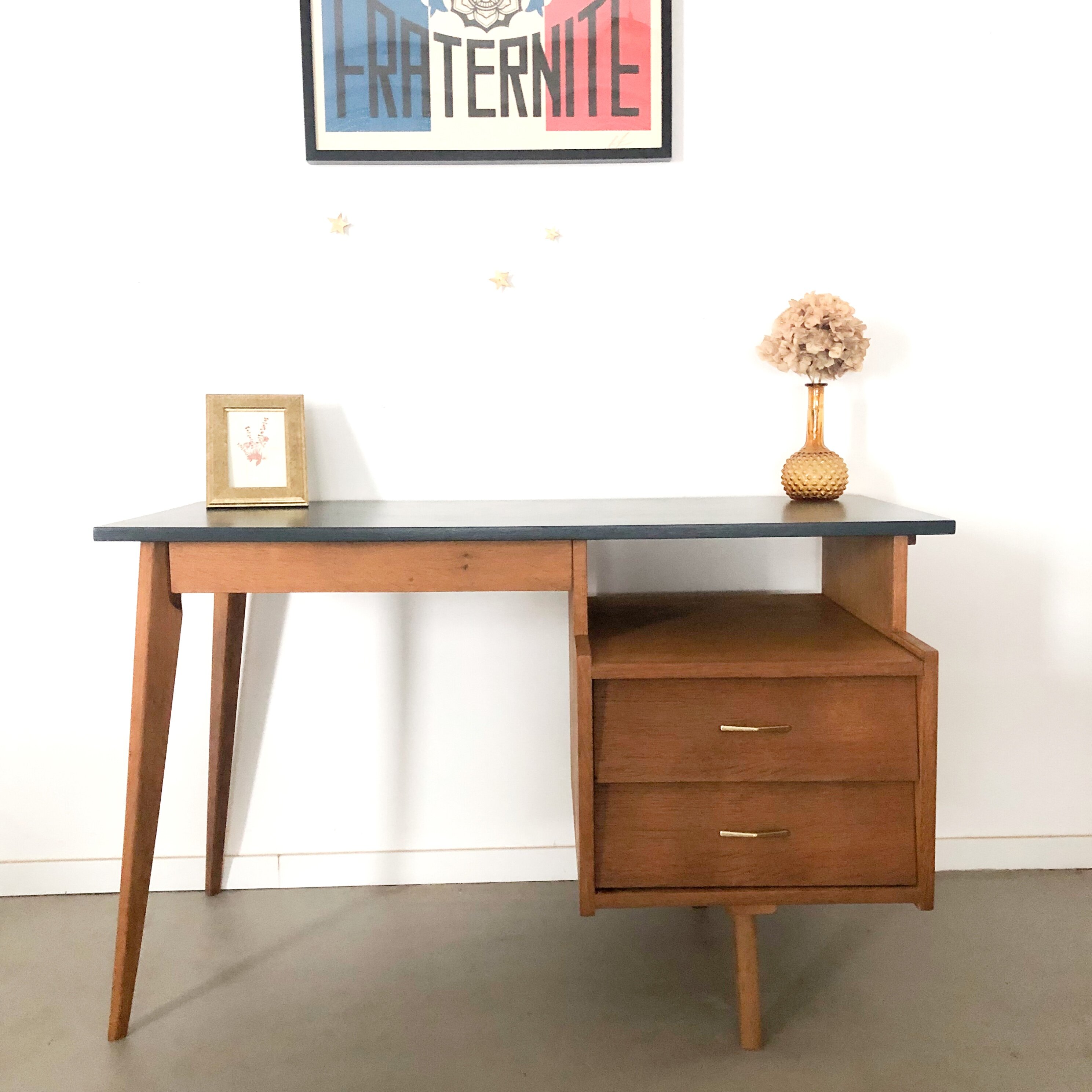 Bureau années 50, chêne doré 1