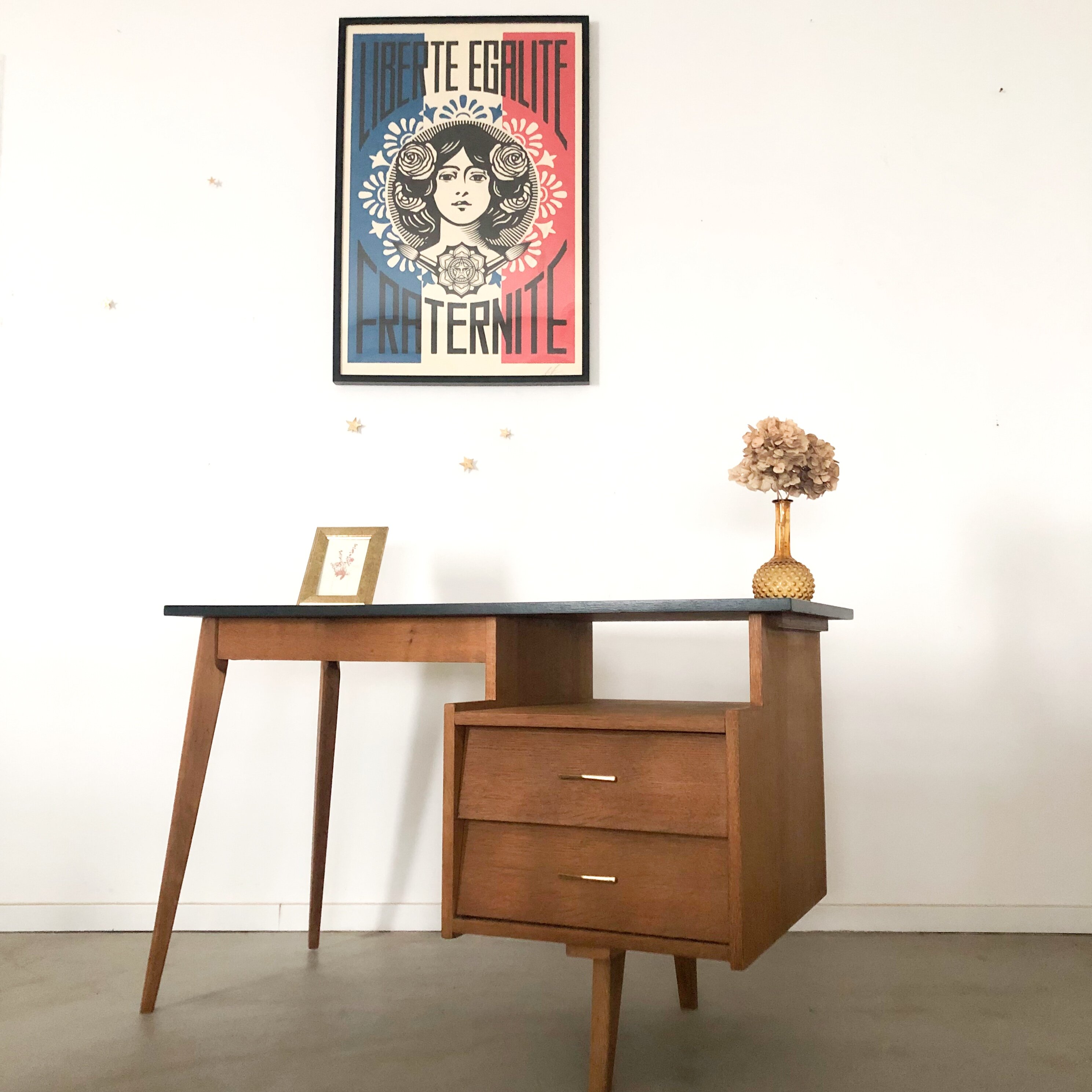 Bureau années 50, chêne doré 3