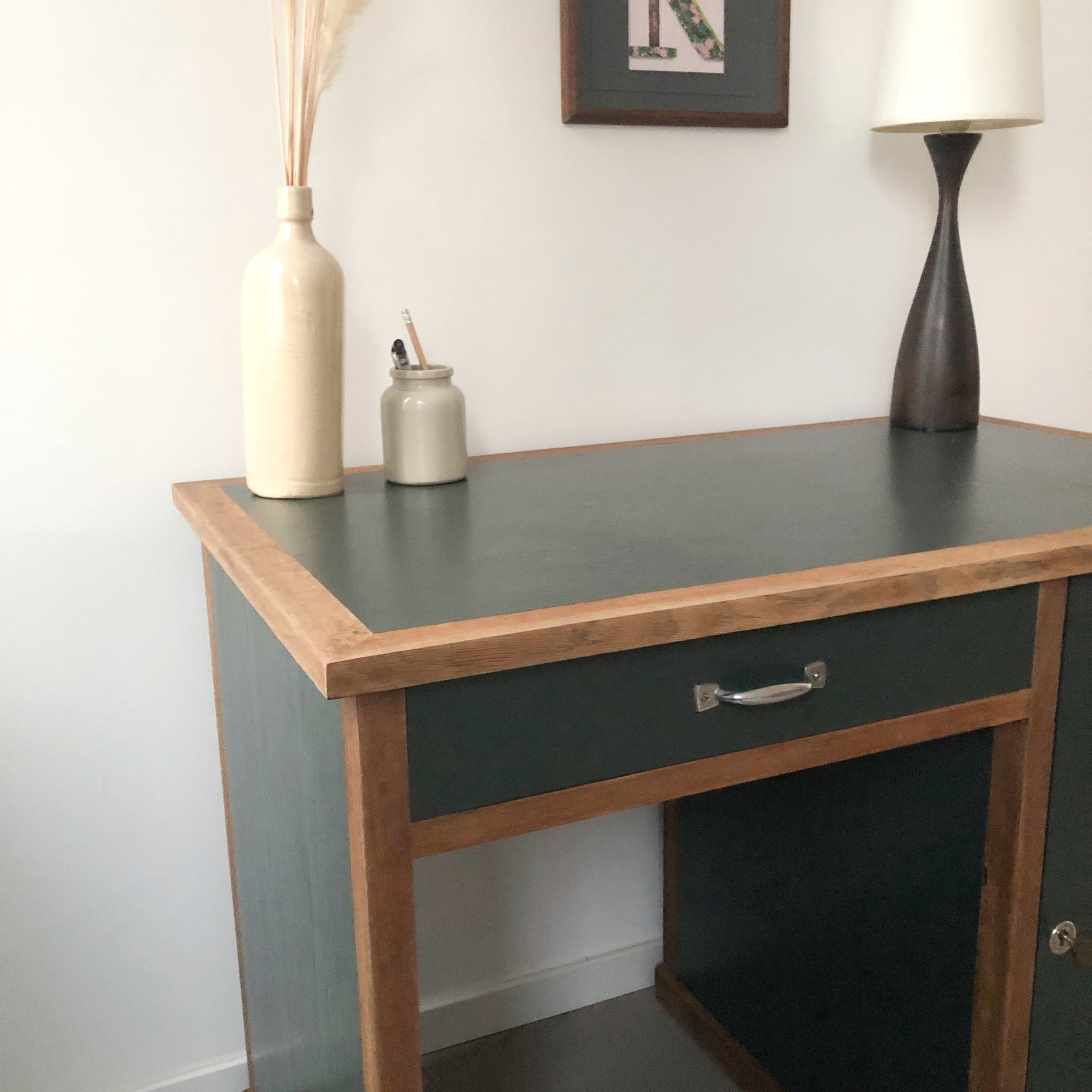 bureau chêne foncé obsidian green 1