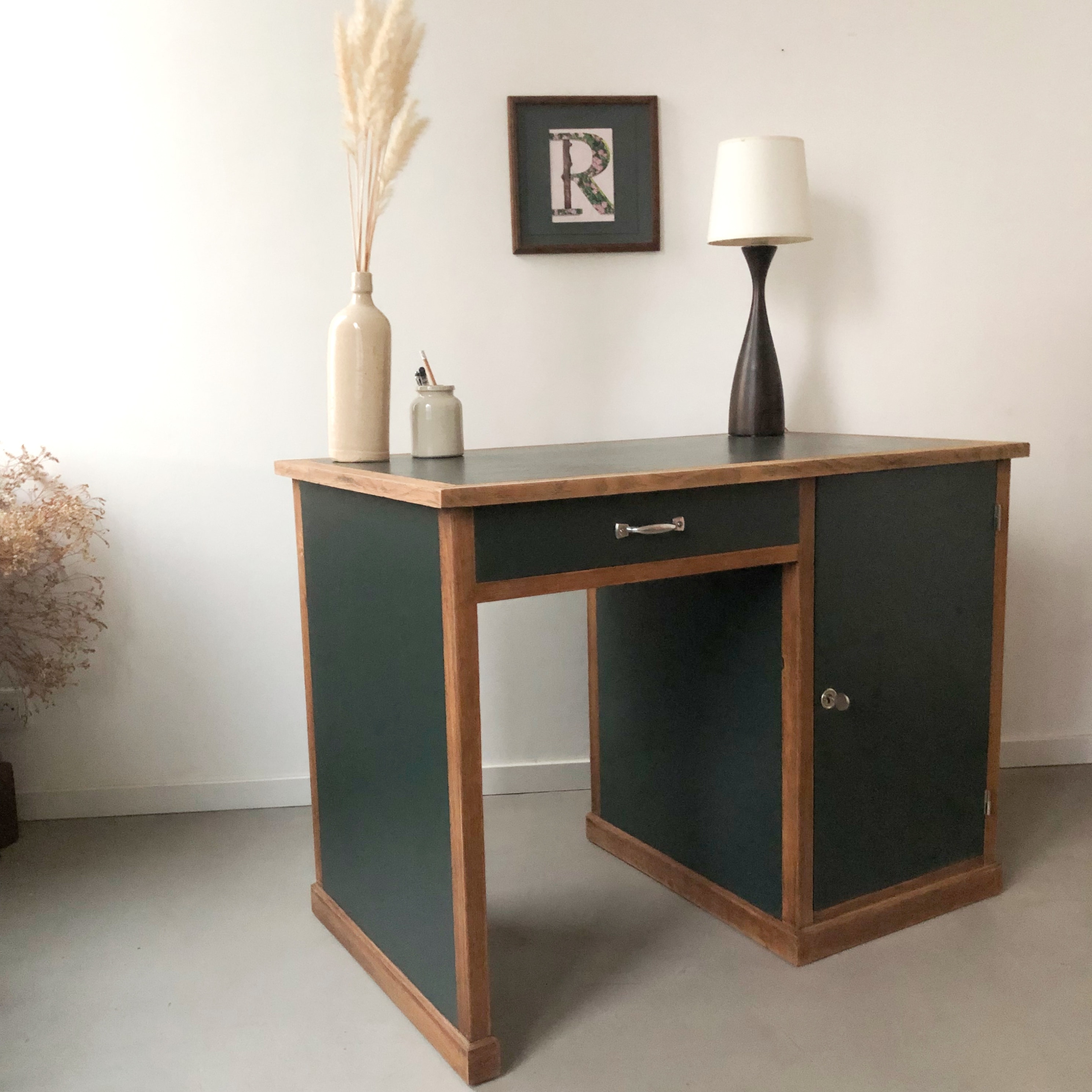 bureau chêne foncé obsidian green