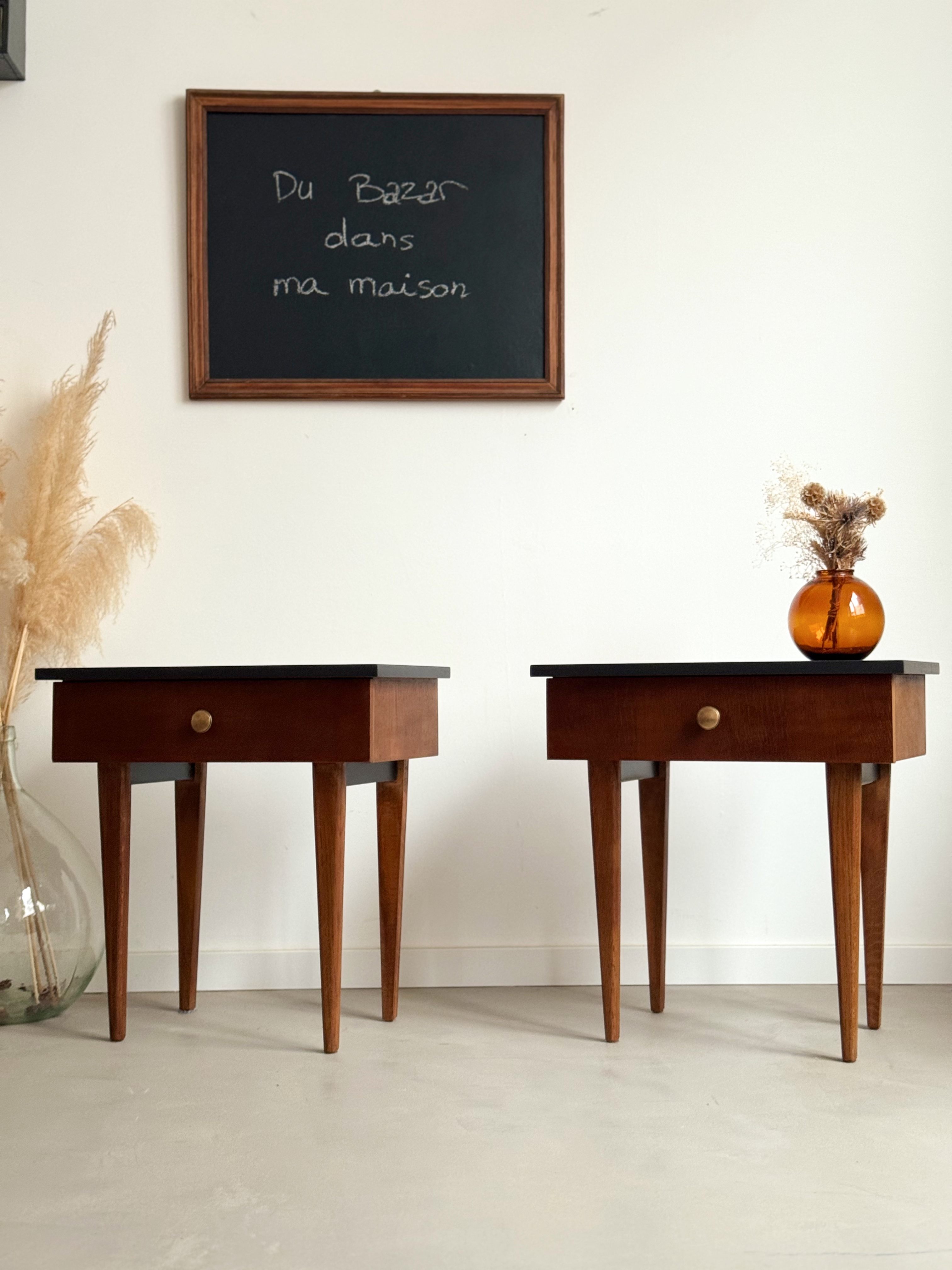 Paire de chevet années 70 Pitch Black