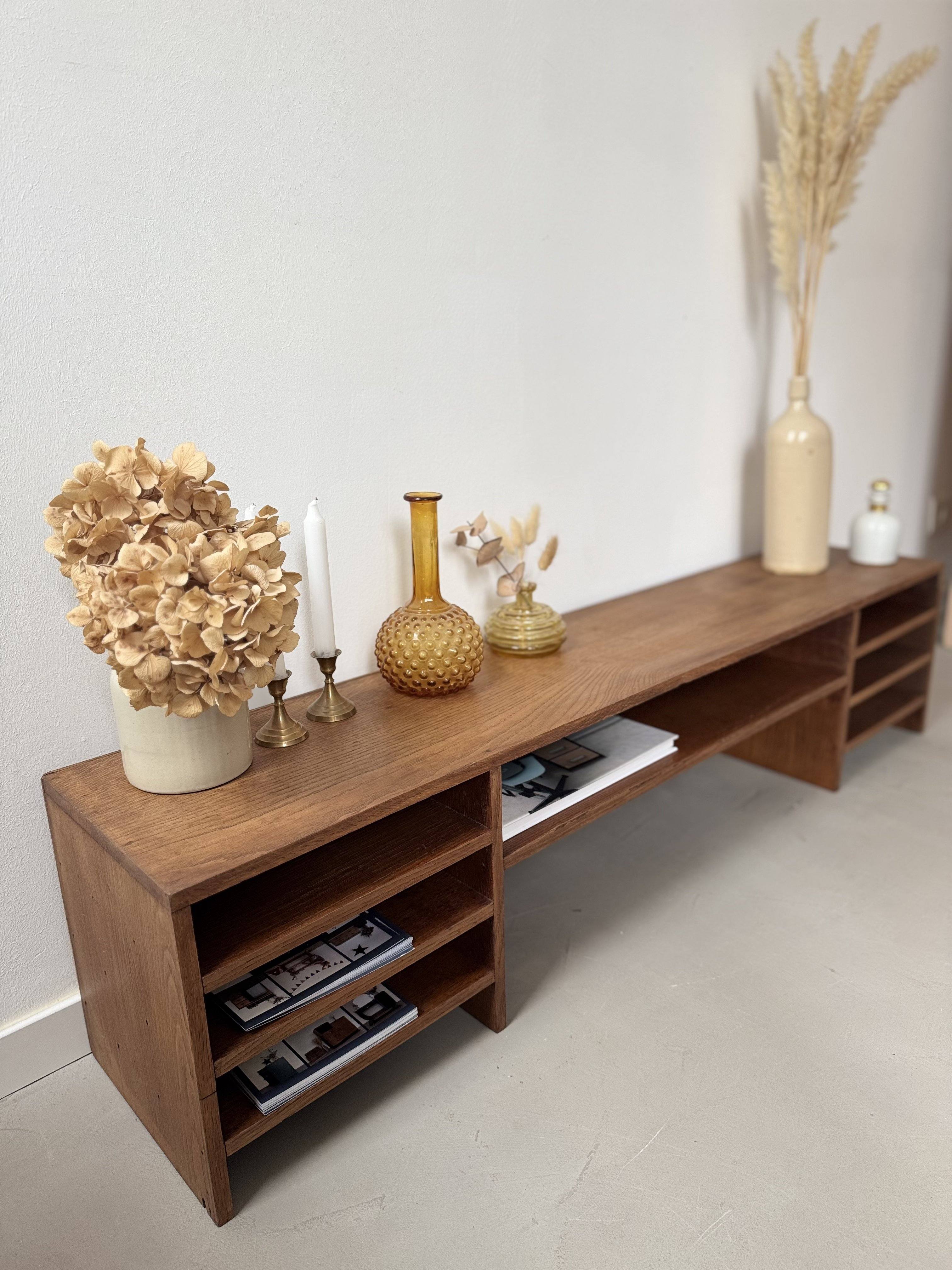 Casier trieur bureau chêne massif 3