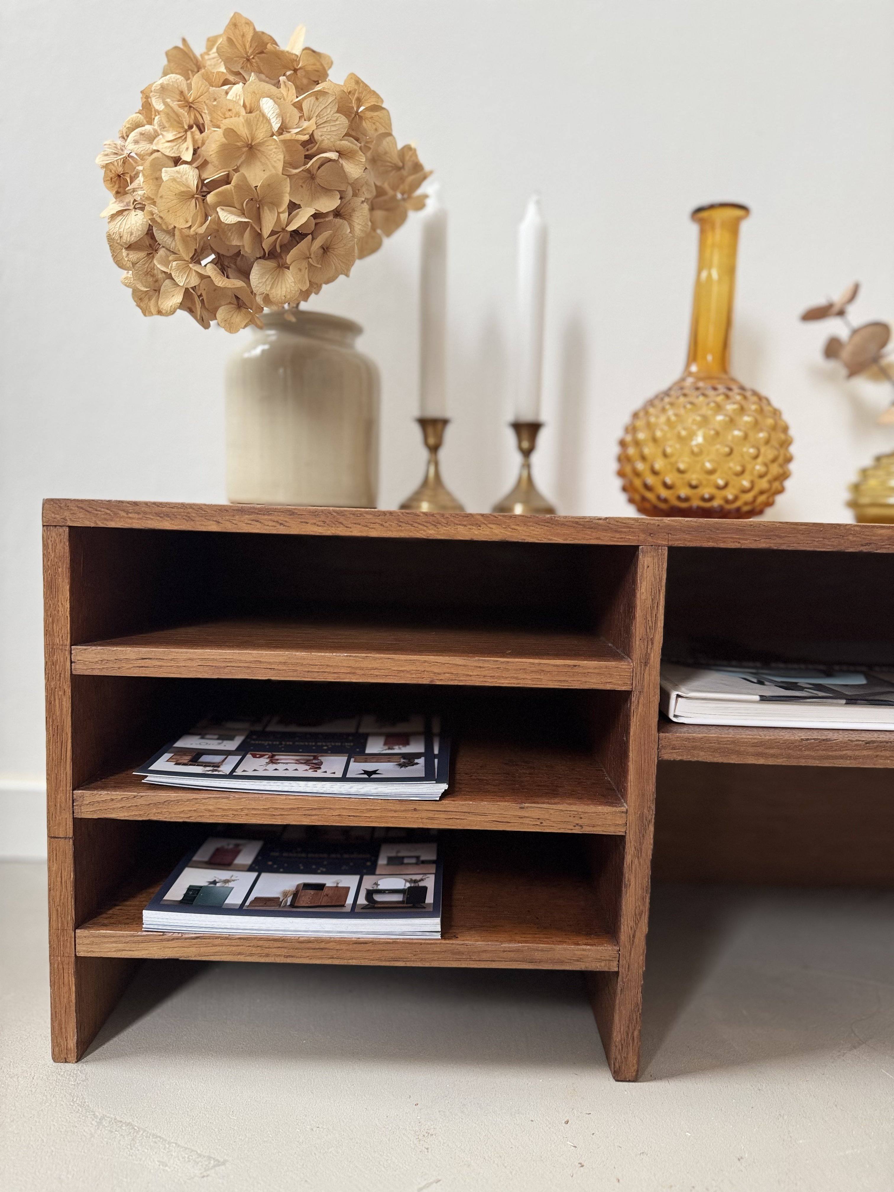 Casier trieur bureau chêne massif 2