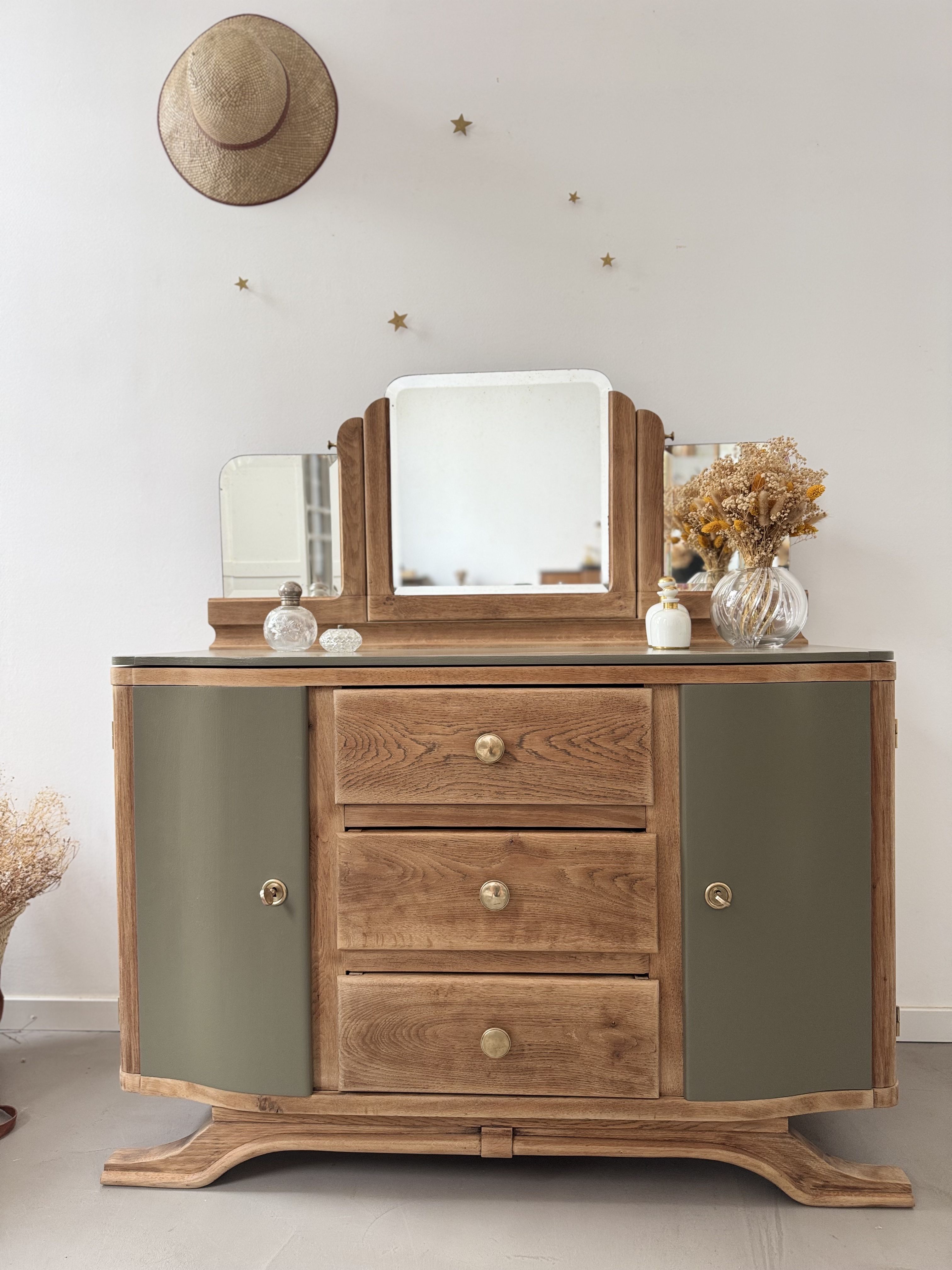 Coiffeuse art déco 1930 Chêne, Alluvions 3